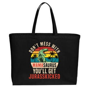 DON’T MESS WITH MAMASAURUS Cotton Canvas Jumbo Tote