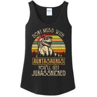 Don’t Mess With Auntasaurus Funny Dinosaur Aunt Vintage Ladies Essential Tank