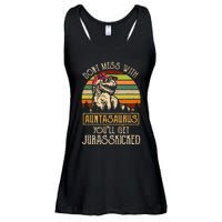 Don’t Mess With Auntasaurus Funny Dinosaur Aunt Vintage Ladies Essential Flowy Tank