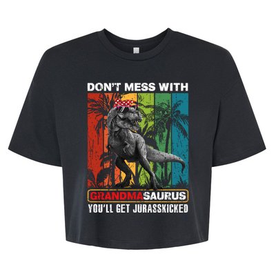 Dont Mess With Papasaurus Youll Get Jurasskicked Bella+Canvas Jersey Crop Tee