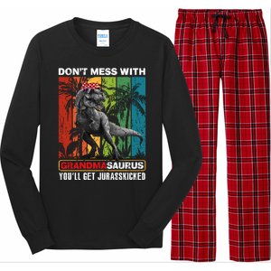 Dont Mess With Papasaurus Youll Get Jurasskicked Long Sleeve Pajama Set