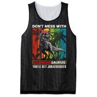 Dont Mess With Papasaurus Youll Get Jurasskicked Mesh Reversible Basketball Jersey Tank