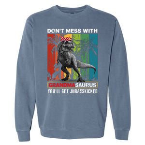 Dont Mess With Papasaurus Youll Get Jurasskicked Garment-Dyed Sweatshirt