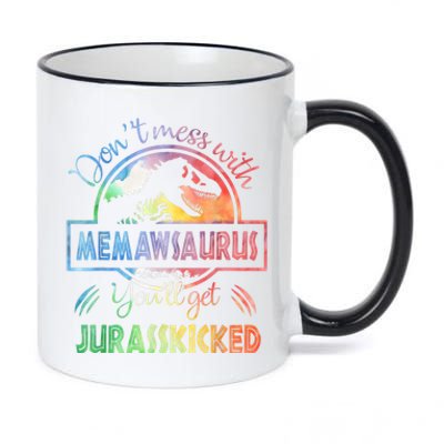 Don't Mess With MemawSAURUS You'll Get Jurasskicked 11oz Black Color Changing Mug