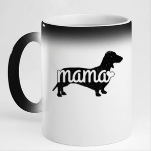 Dachshund Mama Wiener Dog Doxie Mom Funny Cute Gift 11oz Black Color Changing Mug