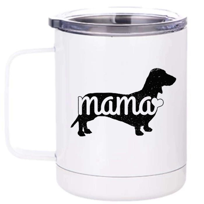 Dachshund Mama Wiener Dog Doxie Mom Funny Cute Gift 12 oz Stainless Steel Tumbler Cup