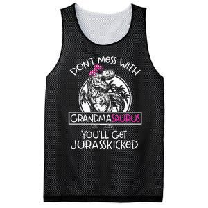 Dont Mess With Grandmasaurus Youll Get Jurasskicked Grandma Mesh Reversible Basketball Jersey Tank