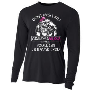 Dont Mess With Grandmasaurus Youll Get Jurasskicked Grandma Cooling Performance Long Sleeve Crew