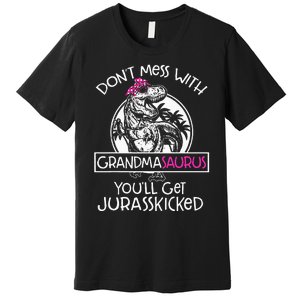 Dont Mess With Grandmasaurus Youll Get Jurasskicked Grandma Premium T-Shirt