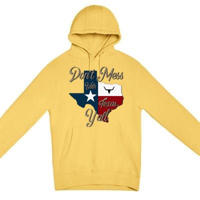 Dont Mess With Vintage Texas Pride Longhorn Lone Star State Premium Pullover Hoodie