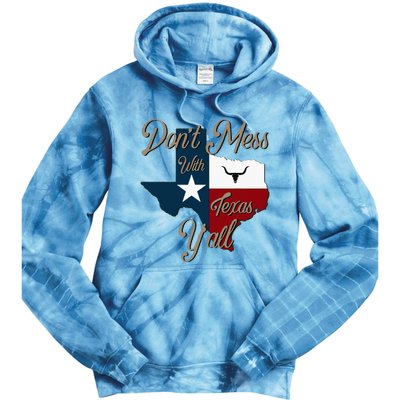 Dont Mess With Vintage Texas Pride Longhorn Lone Star State Tie Dye Hoodie