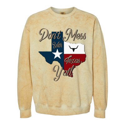 Dont Mess With Vintage Texas Pride Longhorn Lone Star State Colorblast Crewneck Sweatshirt