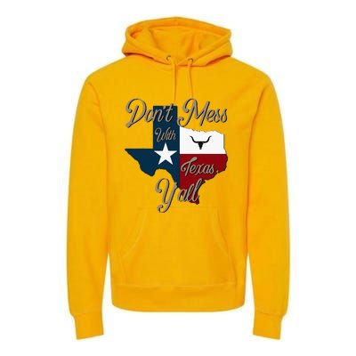 Dont Mess With Vintage Texas Pride Longhorn Lone Star State Premium Hoodie