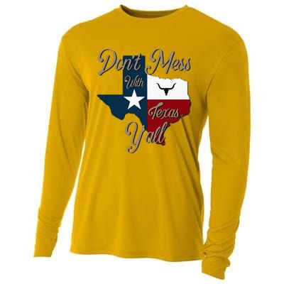 Dont Mess With Vintage Texas Pride Longhorn Lone Star State Cooling Performance Long Sleeve Crew