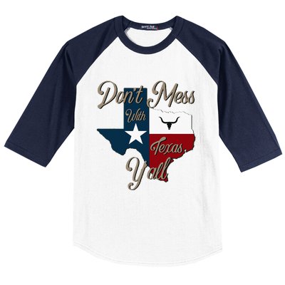 Dont Mess With Vintage Texas Pride Longhorn Lone Star State Baseball Sleeve Shirt