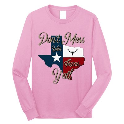 Dont Mess With Vintage Texas Pride Longhorn Lone Star State Long Sleeve Shirt