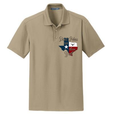 Dont Mess With Vintage Texas Pride Longhorn Lone Star State Dry Zone Grid Polo