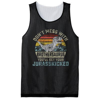 Dont Mess With Brothersaurus Youll Get Jurasskicked Mesh Reversible Basketball Jersey Tank