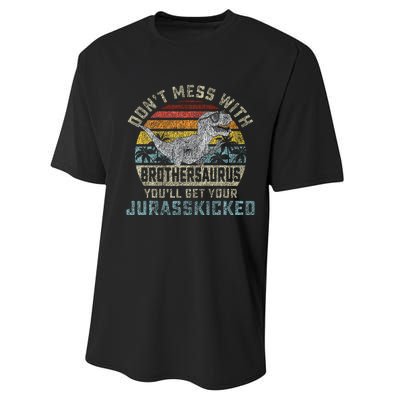 Dont Mess With Brothersaurus Youll Get Jurasskicked Performance Sprint T-Shirt