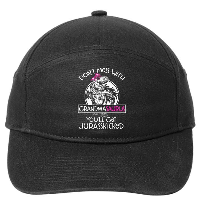 Dont Mess With Grandmasaurus Youll Get Jurasskicked 7-Panel Snapback Hat