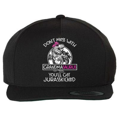 Dont Mess With Grandmasaurus Youll Get Jurasskicked Wool Snapback Cap