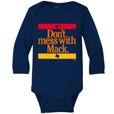 Don't Mess With Mattress Mack Houston Baseball Baby Long Sleeve Bodysuit