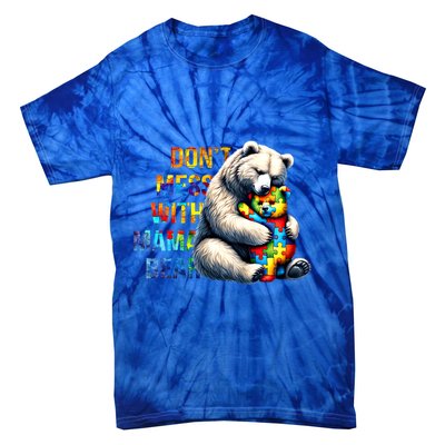 DonT Mess With Mama Bear Mama Mom Bear Support Autism Gift Tie-Dye T-Shirt