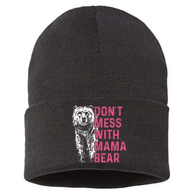 Don't mess with mama bear mother's day wo bear lovers Sustainable Knit Beanie