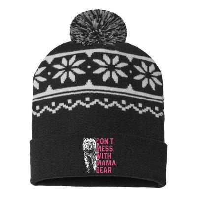 Don't mess with mama bear mother's day wo bear lovers USA-Made Snowflake Beanie