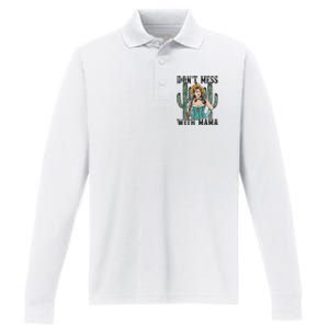 Don't Mess With Mama Western Mama Howdy Mama Mother's Day Performance Long Sleeve Polo