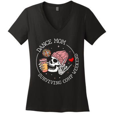 Dance Mom Weekends Coffee Dance Comps Tie Dye Women's V-Neck T-Shirt