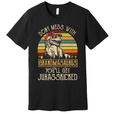 Don’t Mess With Grandmasaurus Funny Grandma Vintage Premium T-Shirt