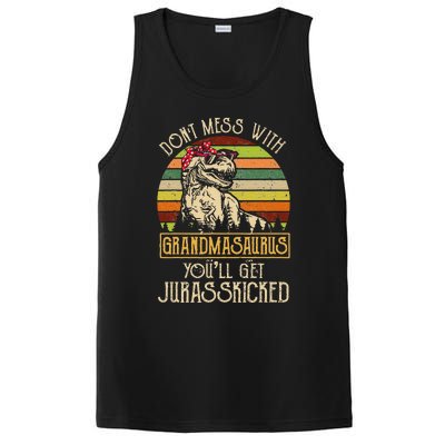 Don’t Mess With Grandmasaurus Funny Grandma Vintage PosiCharge Competitor Tank