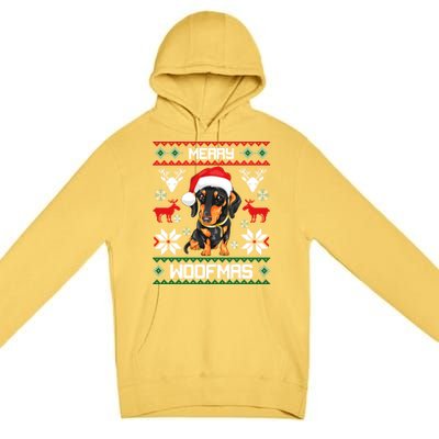 Dachshund Merry Woofmas Gift For Christmas Doxie Xmas Gift Premium Pullover Hoodie