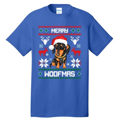 Dachshund Merry Woofmas Gift For Christmas Doxie Xmas Gift Tall T-Shirt