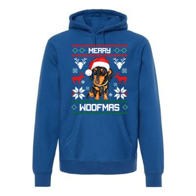 Dachshund Merry Woofmas Gift For Christmas Doxie Xmas Gift Premium Hoodie