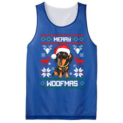 Dachshund Merry Woofmas Gift For Christmas Doxie Xmas Gift Mesh Reversible Basketball Jersey Tank