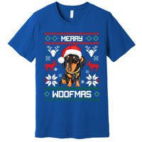 Dachshund Merry Woofmas Gift For Christmas Doxie Xmas Gift Premium T-Shirt