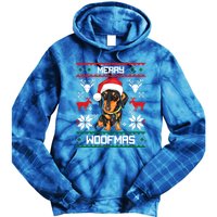 Dachshund Merry Woofmas Gift For Christmas Doxie Xmas Gift Tie Dye Hoodie