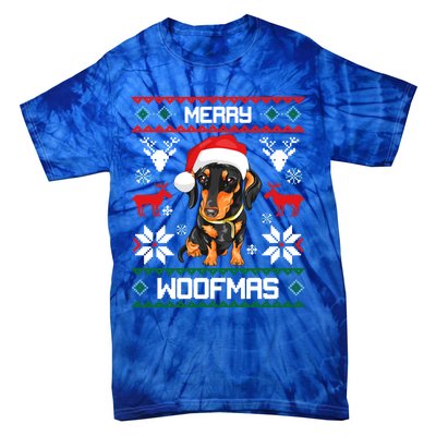 Dachshund Merry Woofmas Gift For Christmas Doxie Xmas Gift Tie-Dye T-Shirt