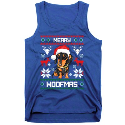 Dachshund Merry Woofmas Gift For Christmas Doxie Xmas Gift Tank Top