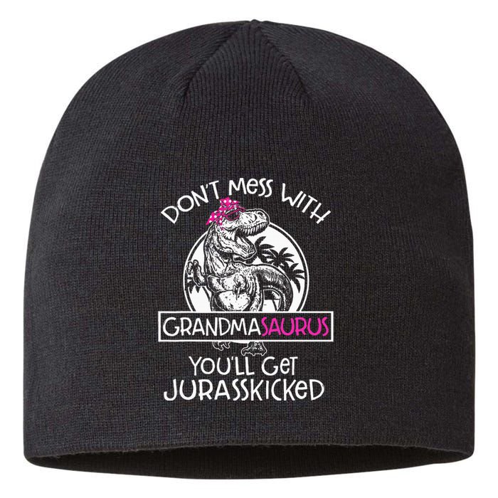 Dont Mess With Grandmasaurus Youll Get Jurasskicked Grandma Sustainable Beanie