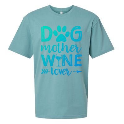 Dog Mother Wine Lover Gift Dog Mom Wine MotherS Day Gift Sueded Cloud Jersey T-Shirt