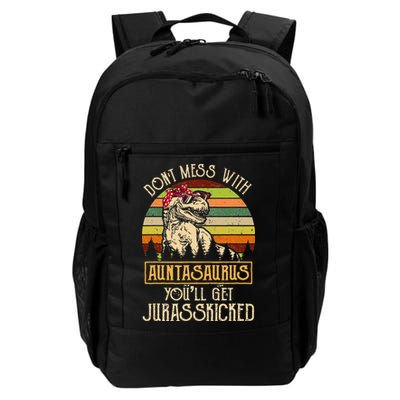 Don’t Mess With Auntasaurus Funny Dinosaur Aunt Vintage Backpack