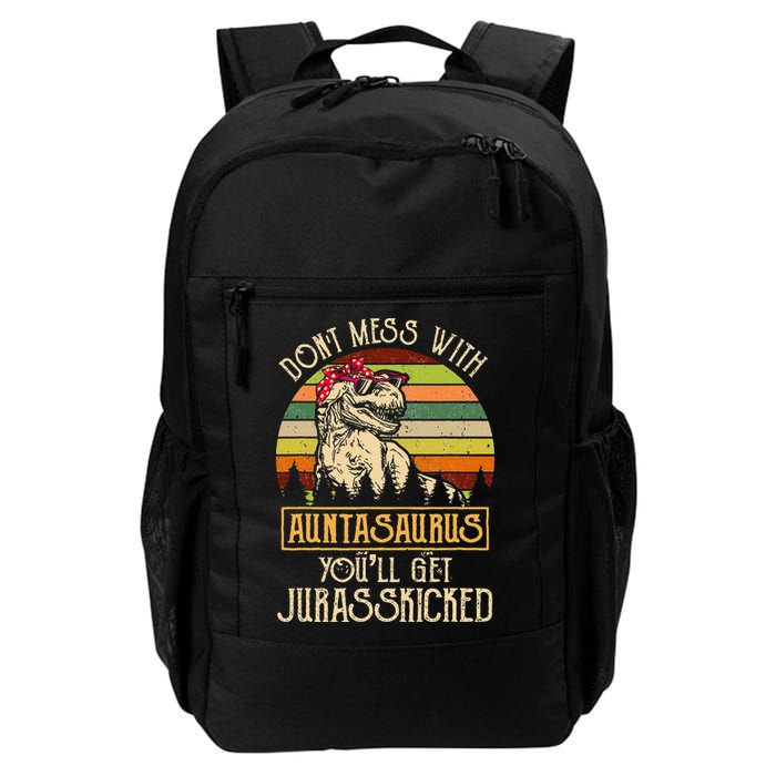 Don’t Mess With Auntasaurus Funny Dinosaur Aunt Vintage Backpack