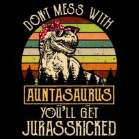 Don’t Mess With Auntasaurus Funny Dinosaur Aunt Vintage Backpack