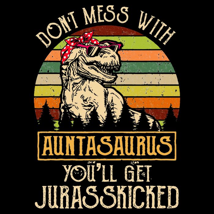 Don’t Mess With Auntasaurus Funny Dinosaur Aunt Vintage Bag
