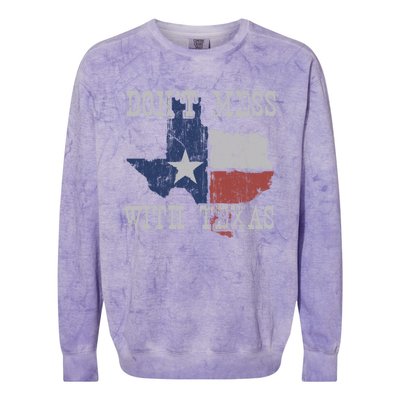 Don't Mess With Vintage Texas Longhorn Lone Star State Colorblast Crewneck Sweatshirt