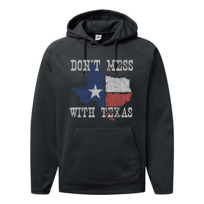 Don't Mess With Vintage Texas Longhorn Lone Star State Performance Fleece Hoodie