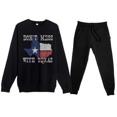 Don't Mess With Vintage Texas Longhorn Lone Star State Premium Crewneck Sweatsuit Set